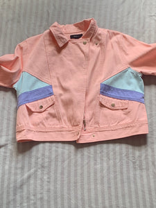 Color block denim jacket