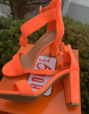 Orange block heel sandals size 10