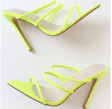 Pointy toe strap heeled sandals