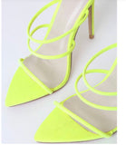 Pointy toe strap heeled sandals