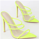 Pointy toe strap heeled sandals