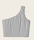 Ribbed One- Shoulder Crop top