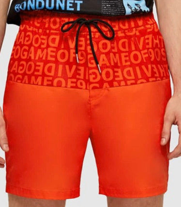 Men Neon orange Letter shorts