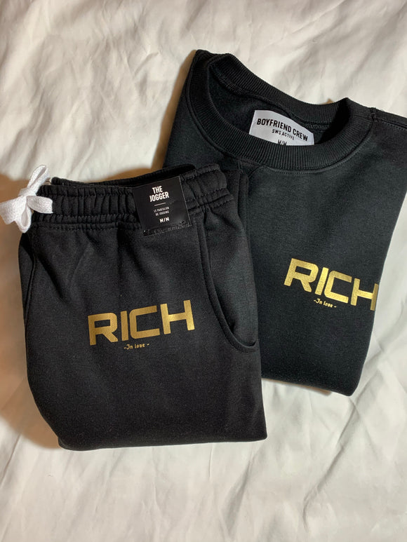 Women Rich Crew Neck Jogger Set