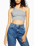 Ribbed One- Shoulder Crop top