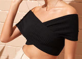 Crisscross Bardot crop top