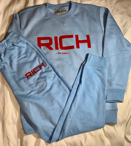 Women Rich Color block Crew Neck jogger Set