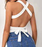 Cami crisscross tie back top