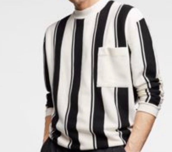 Zara Man Mock neck stripe Sweater