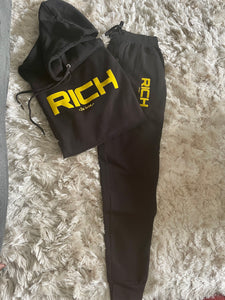 Unisex Rich Black/Yellow sweatsuit