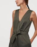 Tie-Belt Olive Jumpsuit