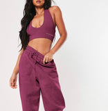 Rid Raspberry Halterneck crop top