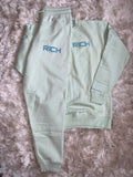 Ocean Mint RICH Crew Neck jogger set