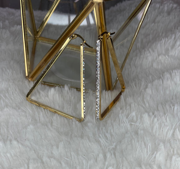 Triangle Diamond hoop earrings