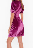 V cut bodycon velvet mini dress