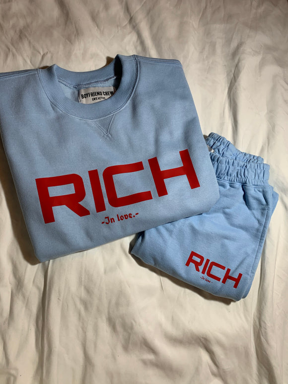 Women Rich Color block Crew Neck jogger Set