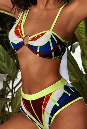 Color Block 2 piece swimsuit